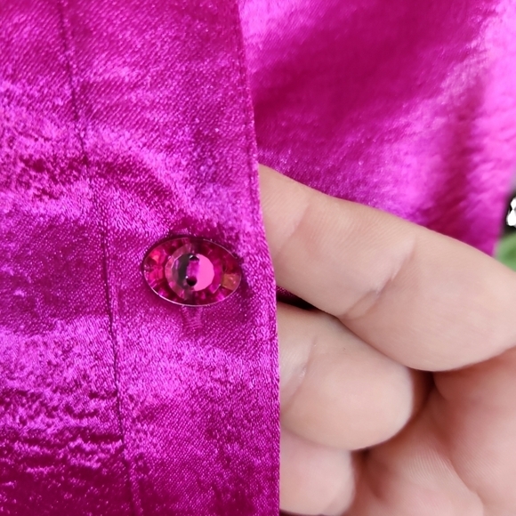 Susan Graver Fuschia Metallic Tunic Blouse - Picture 6 of 9